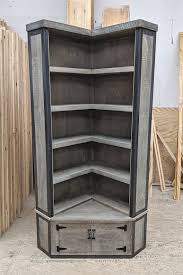 Beautifully crafted sofa with bookshelf available at extremely low prices. Rustic Industrial Corner Bookcase With Seat Weathered Grey Etsy
