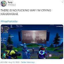 This app is available only on the app store for iphone and ipad. Ta5tyy2 S Tweet Fortnite App Store Removal Freefortnite Know Your Meme