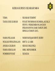 Slideshow Kk Sejarah Pptx Kerja Kursus Sejarah 940 4 Tema 1 Sejarah Seni Dan Kebudayaan Tajuk Esei Ilmiah Tradisi Adat Perkahwinan Masyarakat Brunei Course Hero