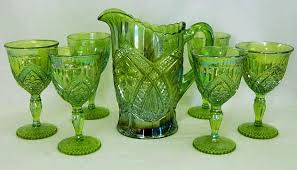 Very tiny scratches on back side from plate holder! Indiana Glass Co Carnival Glass Worldwide
