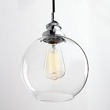 Glighone Industrial Glass Pendant Ceiling Light Vintage Ceiling Lamp Shade Kitchen Pen Industrial Glass Pendant Glass Pendant Ceiling Light Ceiling Lamp Shades