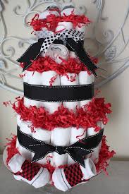 Black And White Checkered Cake Ribbon My Romantic Home Red Baby Shower Plaid Baby Shower Baby Shower Diaper Cake