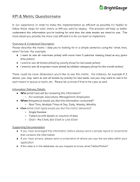 Kpi Metric Questionnaire