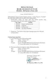 Asosiasi tes membedakan kegiatan bank tes tertulis umum dan bank perkreditan bentuk rakyat (bpr) uraian menyimpulkan dari keseluruhan dan/atau materi pilihan ganda komunikasi memberikan pendapat, masukan, tanya jawab selama proses diskusi menjelaskan/mempresentasikan hasil diskusi. Pengumuman Hasil Tes Uji Tulis Pd Bpr Bkk Kebumen Bpr Bkk Kebumen