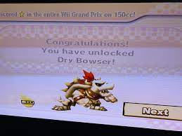 I miss when characters were actually a challenge to unlock, made the game much more replayable. Dry Bowser Unlocked Mariokartwii