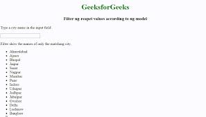 How To Filter Ng Repeat Values According To Ng Model Using Angularjs Geeksforgeeks