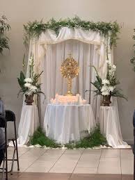 Behind the altar was a great white void of a back wall. Church Decor