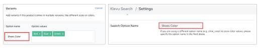 Automatically link product options to the variant images in the product pages. Enabling Color Swatches In Shopify Klevu Help Center