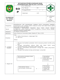 Prosedur untuk memperoleh bahan yang dibutuhkan dalam perbaikan panel listrik dan switchgear. Sop Pemantauan Instalasi Listrik