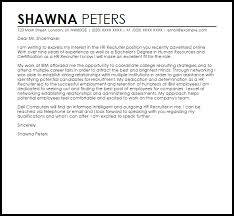 Hr Recruiter Cover Letter Sample Cover Letter Templates Examples