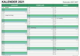 Die vorlage enthält alle tage. Kalender 2021 Zum Ausdrucken Kostenlos