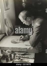 Artist Cor Visser is working