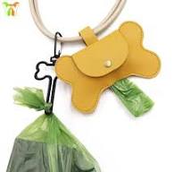 Sac de caca pour chien en forme d'os en cuir PU Support de sacs de déchets  pour chien avec distributeur Pochette de caca pour chiot portable en plein  ...