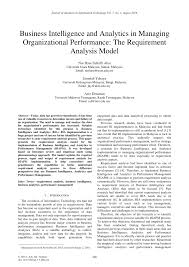 Pdf Business Intelligence And Analytics In Managing Organizational Performance The Requirement Analysis Model