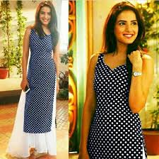 Black And White Dots Dress Meme White Polka Dots Kurti And Palazzo Long Kurti Designs Simple Kurta Designs Kurti Designs