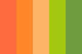All types of green colors have a unique name. Green Orange Color Palette