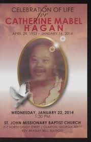 Funeral program for Catherine Mabel Hagan