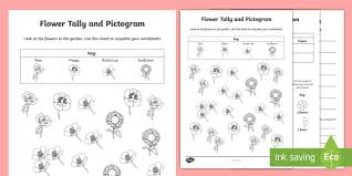 flowers tally and pictogram worksheets pictogram tally