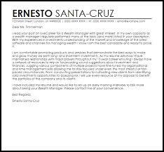 Wealth Manager Cover Letter Sample Cover Letter Templates Examples