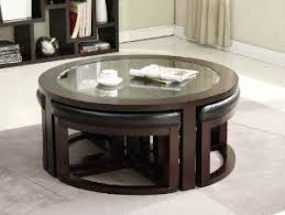 Amazon Com 40 Round Coffee Table With 4 Wedge Stools Espresso Finish Coffee Table With Seating Coffee Table With Stools Circle Coffee Tables