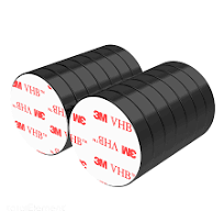 5/8 x 1/8 Inch Neodymium Rare Earth Black Epoxy Coated Disc Magnets N52  with 3M Self-Adhesive (14 Pack)