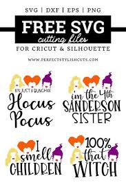 4 Free Hocus Pocus Svg Files For Cricut And Silhouette Cameo Projects In 2020 Cricut Cricut Svg Files Free Cricut Halloween