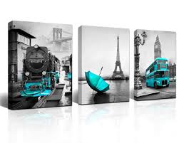 Bathroom accessories sets *see offer details. Paris Decor Canvas Wall Art Bathroom Wall Art Eiffel Tower New York United Kingdom Big Ben Canvas Prints For Bedroom Black And White Morden Painting Giclee Europe Buildings Picture Wall Decorations Buy Online In