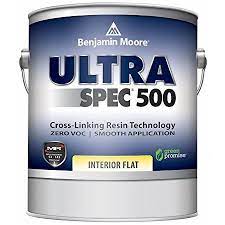 Sherwin is ok but has some roller tracking and needs up to 3 coats so doesn't come near moore. Benjamin Moore Ultra Spec 500 Interior Paint Flat Finish Gallon White Amazon Com