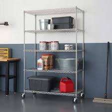 Maybe you would like to learn more about one of these? Trinity Ecostorage 5 Tier Wire Shelving Rack 48 X 24 X 72 Nsf Includes Wheels Chrome Costco