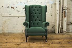 British Handmade Emerald Green House Velvet Chesterfield Etsy In 2021 Sofa Design Wing Chair Chair