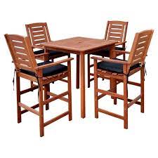 Acrylic 42 round kd pedestal bar umbrella table. Miramar 5pc Square Wood Patio Bar Height Dining Set Cinnamon Brown Black Corliving Target