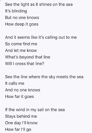 Long as i can remember, never really knowing why. Lyrics To Moana Songs Novocom Top