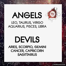 Signs As Angels And Devils Zodiac Signs Funny Zodiac Sign Traits Zodiac Signs