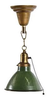 C 1930 S Vintage Industrial Pull Chain Ceiling Fixture With Green Porcelain Enameled Reflector Pull Chain Light Fixture Ceiling Fixtures Pull Chain
