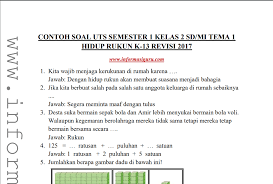 Check spelling or type a new query. Contoh Soal Pts Kelas 2 Sd Tema 1 K13 Dan Kisi Kisi Dokumen Sekolah