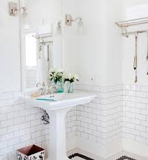 Subway tiles come in a variety of colors, patterns and materials to add interest to your bathroom and in a simple white to let other design elements shine. Small Bathroom Subway Tile Novocom Top
