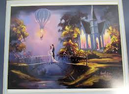 Vincent Fleming Studio 2000 Fantasy Art Print Wedding Matted Framed