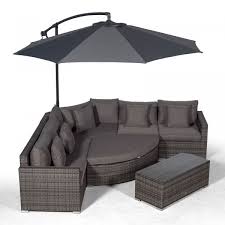 All of these rattan sofa sets are perfect for chilling and relaxing; Santorini L Shape Modular 5 Seat Rattan Corner Sofa Set With Daybed Ottoman Coffee Table Grey