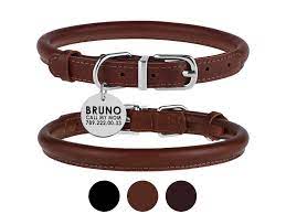Rolled Leather Dog Collar Personalized Custom Dog Collar With Etsy Leather Dog Collars Custom Dog Collars Custom Dog