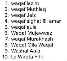 Yakni lebih diutamakan untuk berhenti. 10 Bacaan Waqaf Di Alquran Brainly Co Id