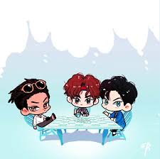 Kai Suho Xiumin Fanart Thewar Kokobop Exo Exo Chibi Fanart Exo Art Exo Cartoon