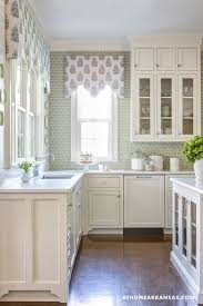Scalloped Valance Transitional Kitchen At Home In Arkansas Home Home Decor Glass Fronted Kitchen Cabinets