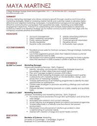 marketing manager cv example for
