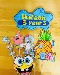 Personalized Spongebob Squarepants Cake Topper Etsy Spongebob Birthday Spongebob Birthday Party Spongebob Party