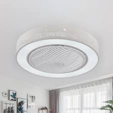Acrylic White Ceiling Fan Lighting Linear Square Led Modern Semi Flush Mount Light Fixture For Living Room 21 5 Width Beautifulhalo Com
