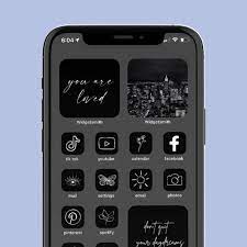 Free Download Home Screen Layout Black Aesthetic Iphone Home Screen Layout Homescreen Iphone Ios App Iphone