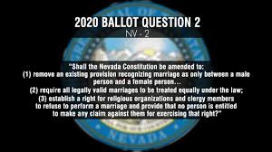 Marriage On Nevada Ballot Question 2 Examined