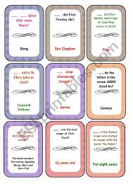 Card games can also be used to improve a person's attention span, which could be good if you have a child who ha. Rock And Roll Trivia Card Game Question Words Esl Worksheet By Maria Linz