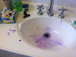 Hair dye's alkalinity is what changes its color initially, so using baking soda to strip it of its color will only make your hair more alkaline. No Chemicals Needed How To Remove Hair Dye Stains From Ceramic Sink Cleaning Ideas Com