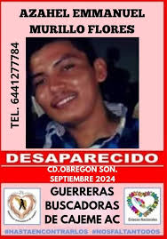 URGE COMPARTIR.... Nombre: AZAHEL ENMANUEL MURILLO FLORES. Lugar de  desaparición: CIUDAD ,OBREGÓN SONORA . Fecha de desaparición: SEPTIEMBRE  DEL 2024. Para cualquier información, favor de comunicarse a la página o  bien al ⁨